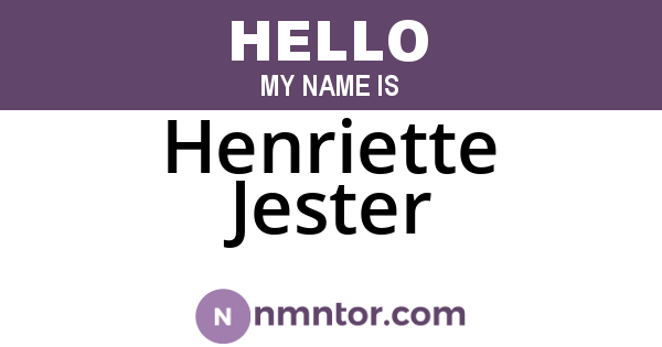 Henriette Jester
