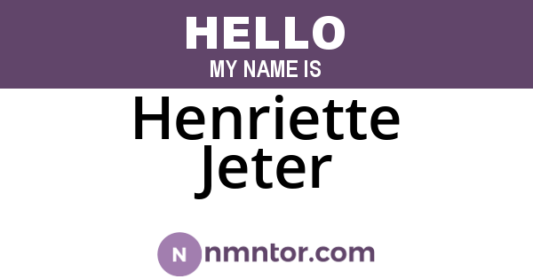 Henriette Jeter