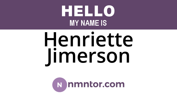 Henriette Jimerson