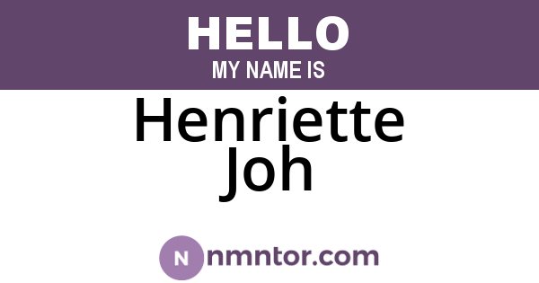Henriette Joh