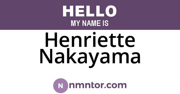 Henriette Nakayama