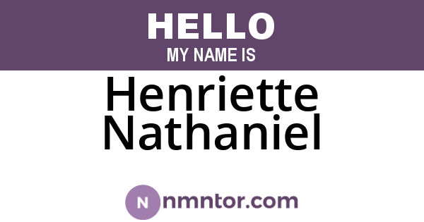 Henriette Nathaniel