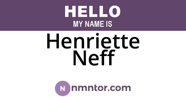 Henriette Neff