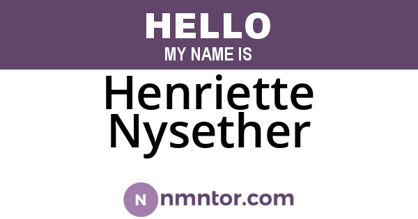 Henriette Nysether