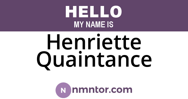 Henriette Quaintance