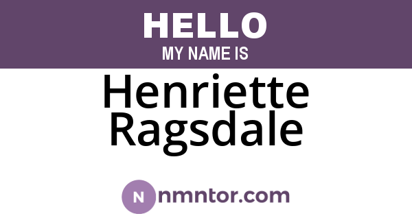Henriette Ragsdale