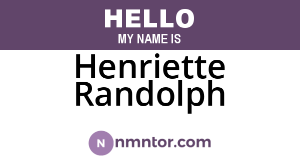 Henriette Randolph