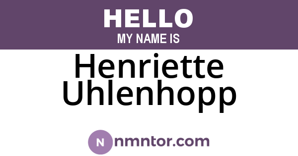 Henriette Uhlenhopp