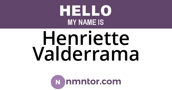 Henriette Valderrama