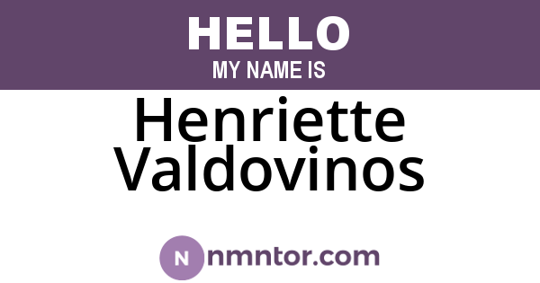 Henriette Valdovinos