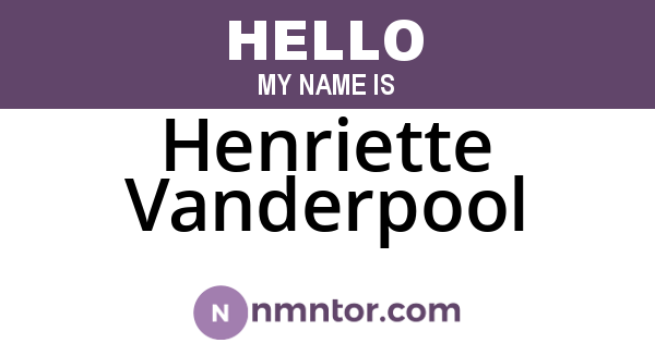 Henriette Vanderpool
