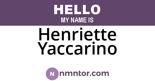 Henriette Yaccarino