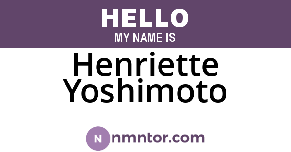Henriette Yoshimoto