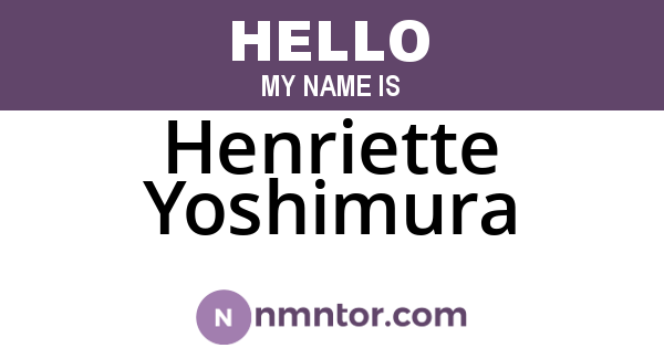 Henriette Yoshimura