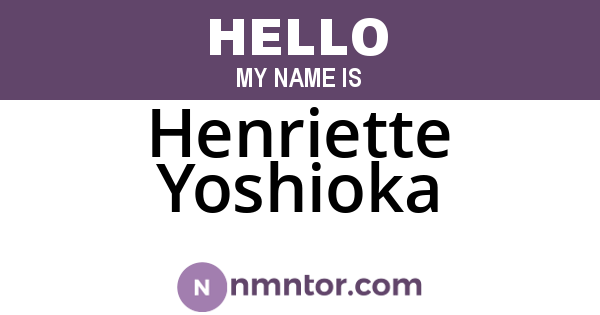 Henriette Yoshioka