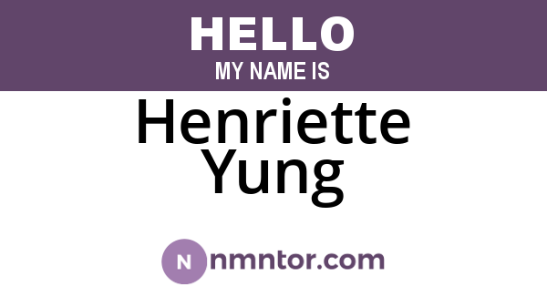 Henriette Yung