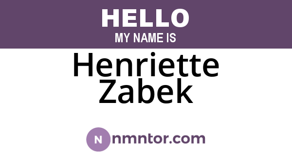 Henriette Zabek