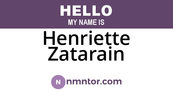 Henriette Zatarain