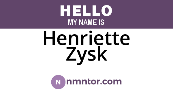Henriette Zysk