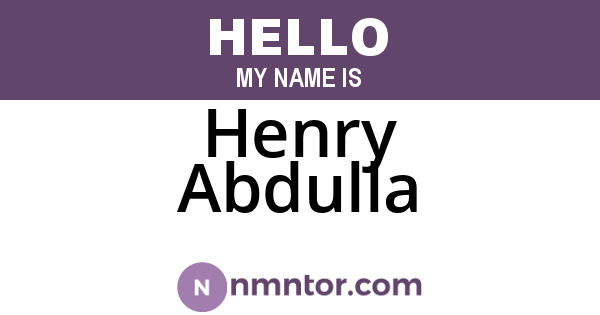 Henry Abdulla