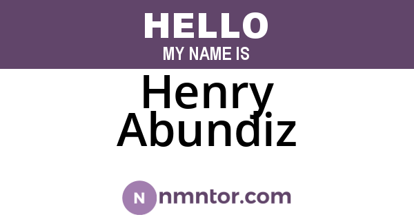 Henry Abundiz