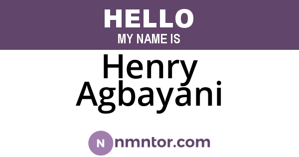 Henry Agbayani