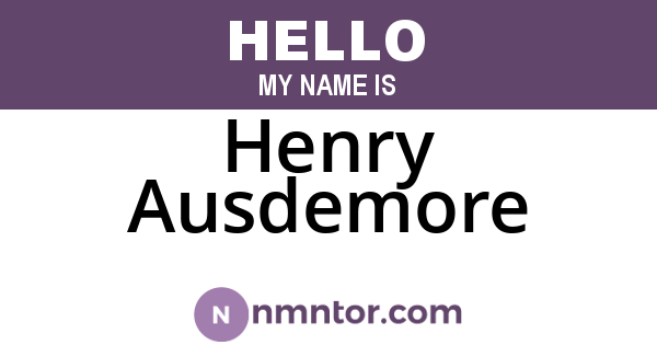 Henry Ausdemore