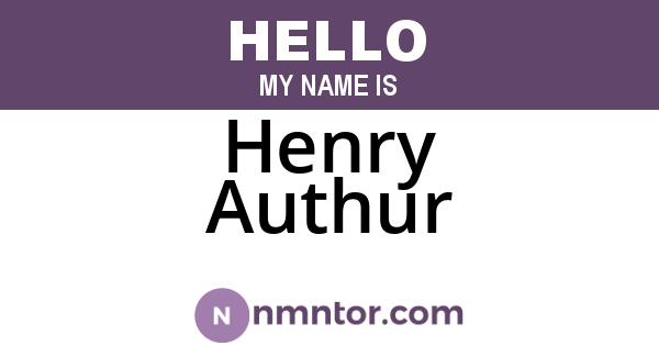 Henry Authur