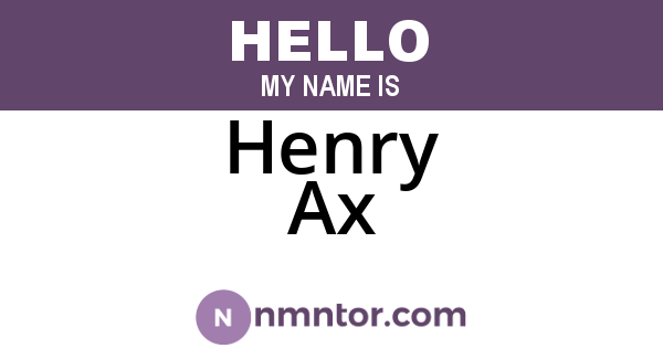 Henry Ax