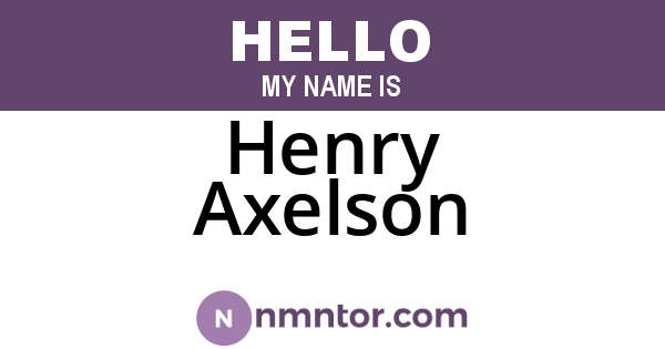 Henry Axelson