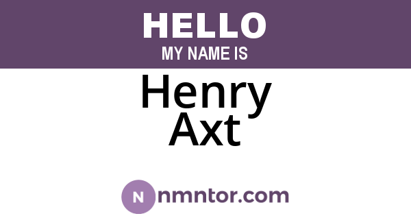 Henry Axt
