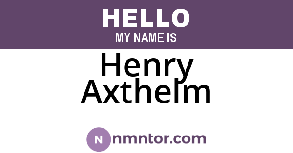 Henry Axthelm