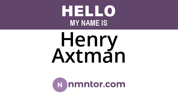Henry Axtman