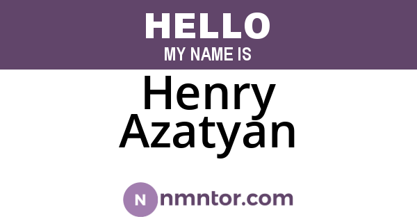 Henry Azatyan