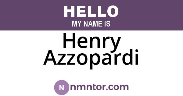 Henry Azzopardi
