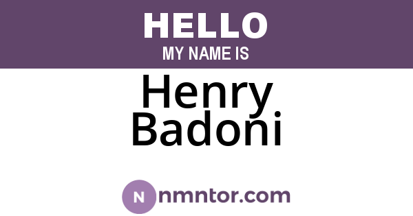 Henry Badoni