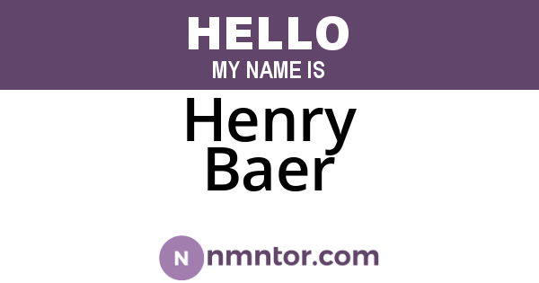 Henry Baer