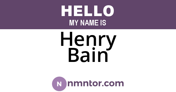 Henry Bain