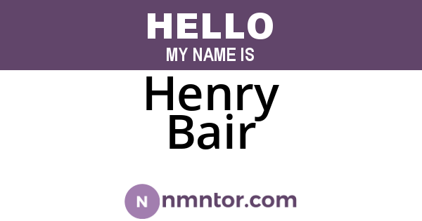 Henry Bair
