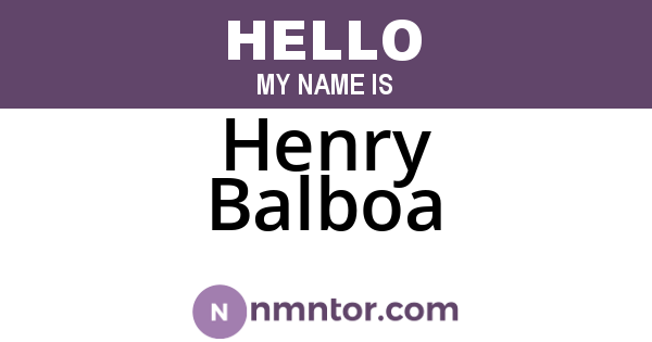 Henry Balboa