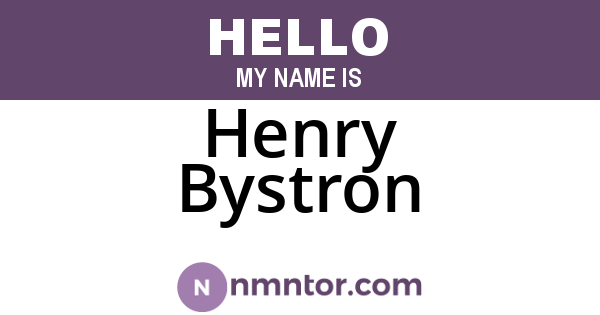 Henry Bystron