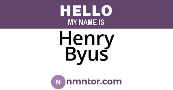 Henry Byus