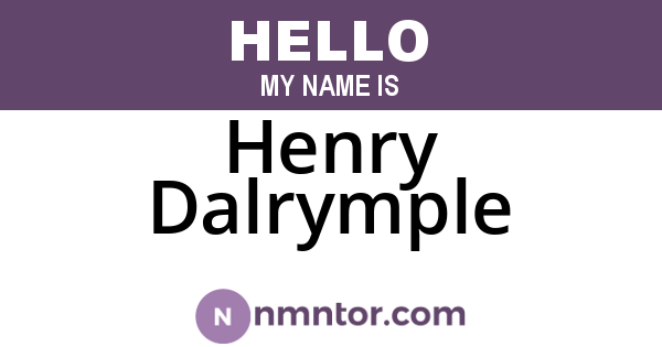 Henry Dalrymple