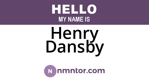 Henry Dansby
