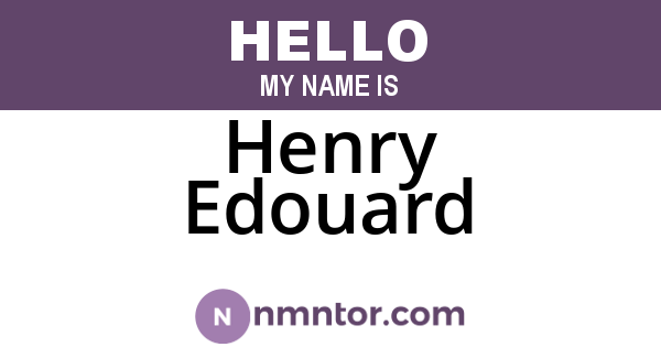 Henry Edouard