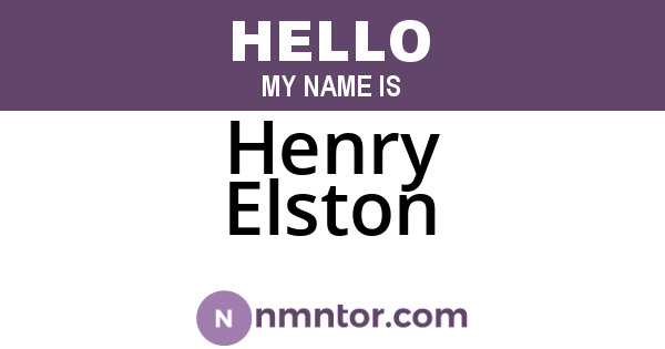 Henry Elston