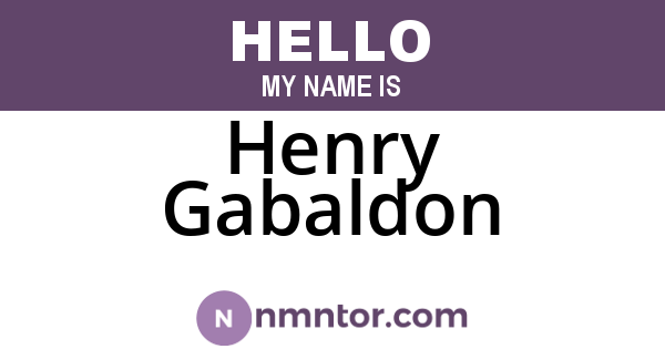 Henry Gabaldon