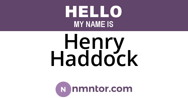 Henry Haddock