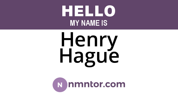 Henry Hague