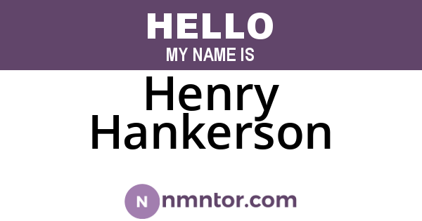 Henry Hankerson